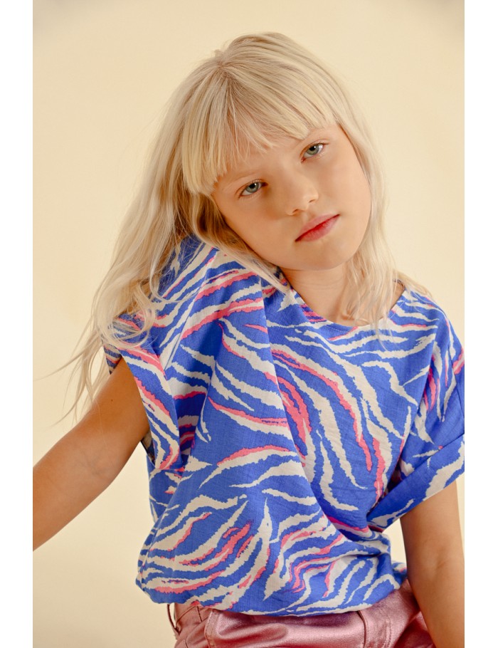 Top de manga corta estampado multicolor