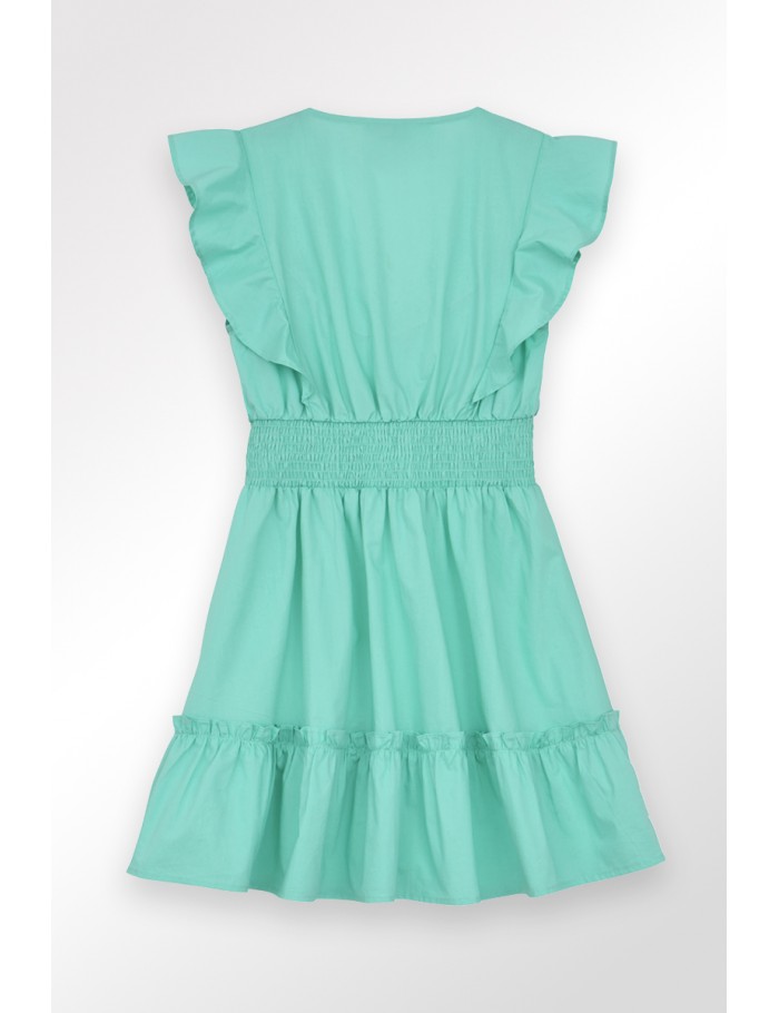 Vestido de manga corta con volantes
