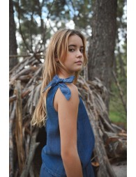 Top with tieable straps, in lyocell
