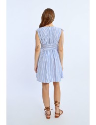 Robe courte irisée à rayures