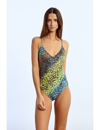 Maillot de bain une pièce, imprimé léopard