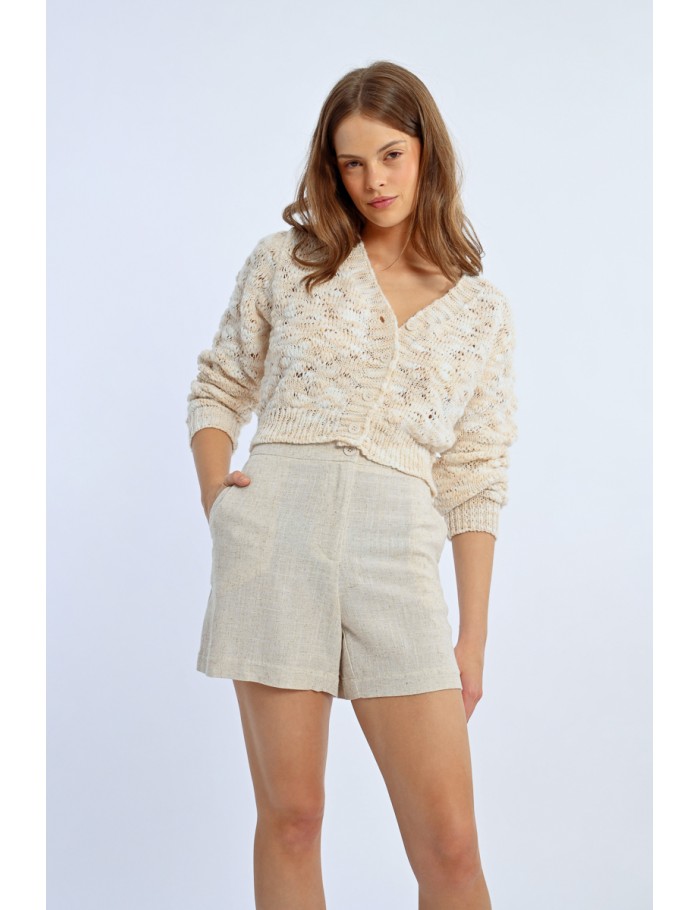 Linen shorts, high waist