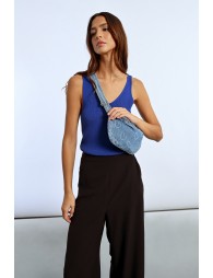 Sac banane en jean motif cœur