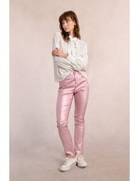 Pantalon enduit ajusté