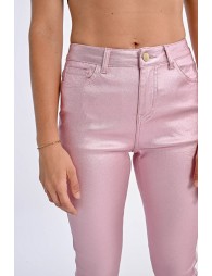 Pantalon enduit ajusté