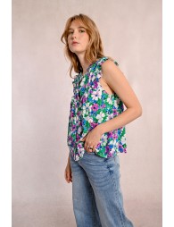 Sleeveless printed top