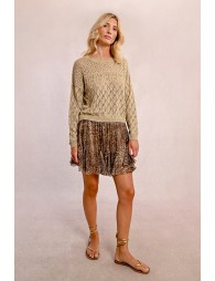 Pull en maille manches longues en semi-transparenc