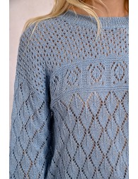 Pull en maille manches longues en semi-transparenc