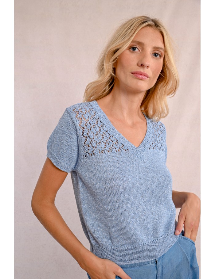 Jersey de manga corta escote en V