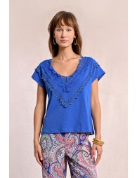 T-shirt ajusté avec détail dentelle