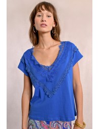 T-shirt ajusté avec détail dentelle