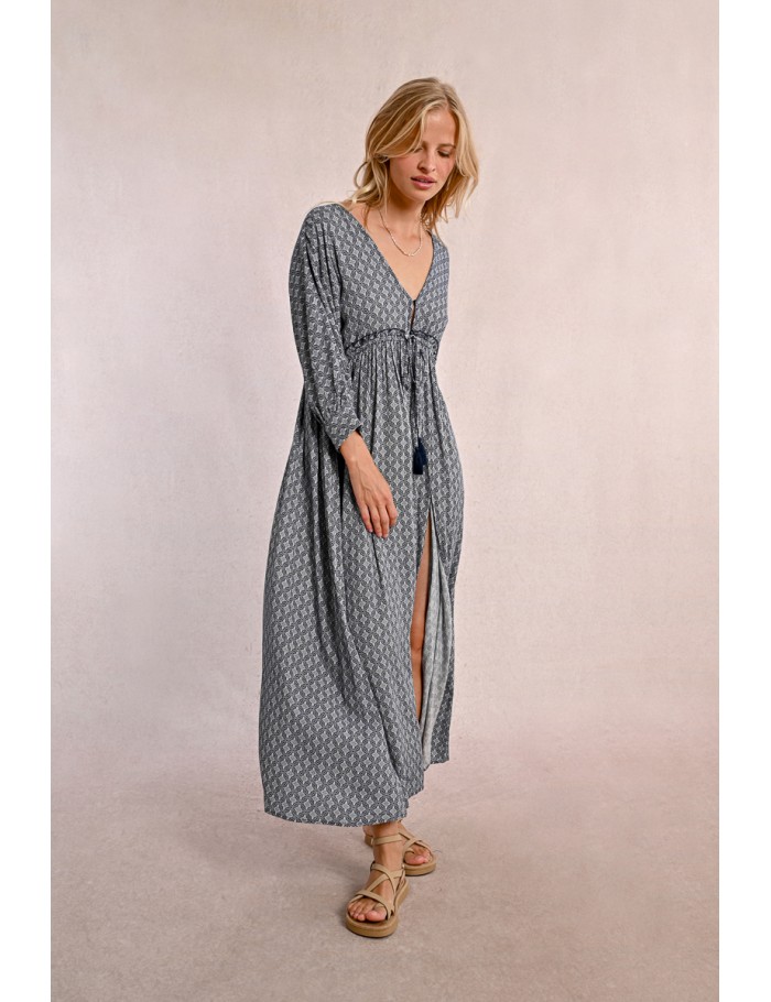 Robe longue à taille élastiquée