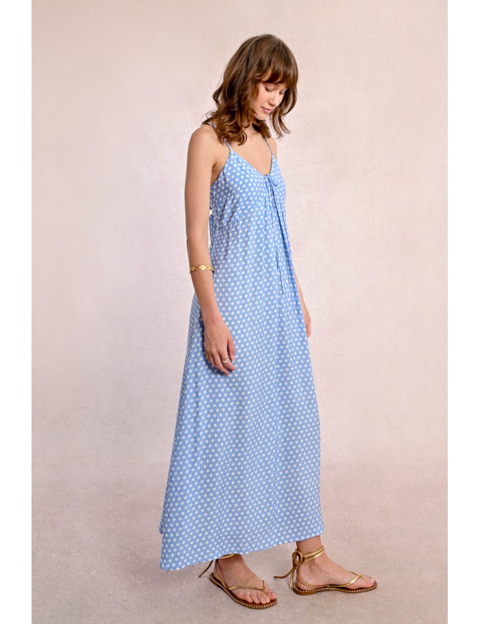 Robe longue à pois