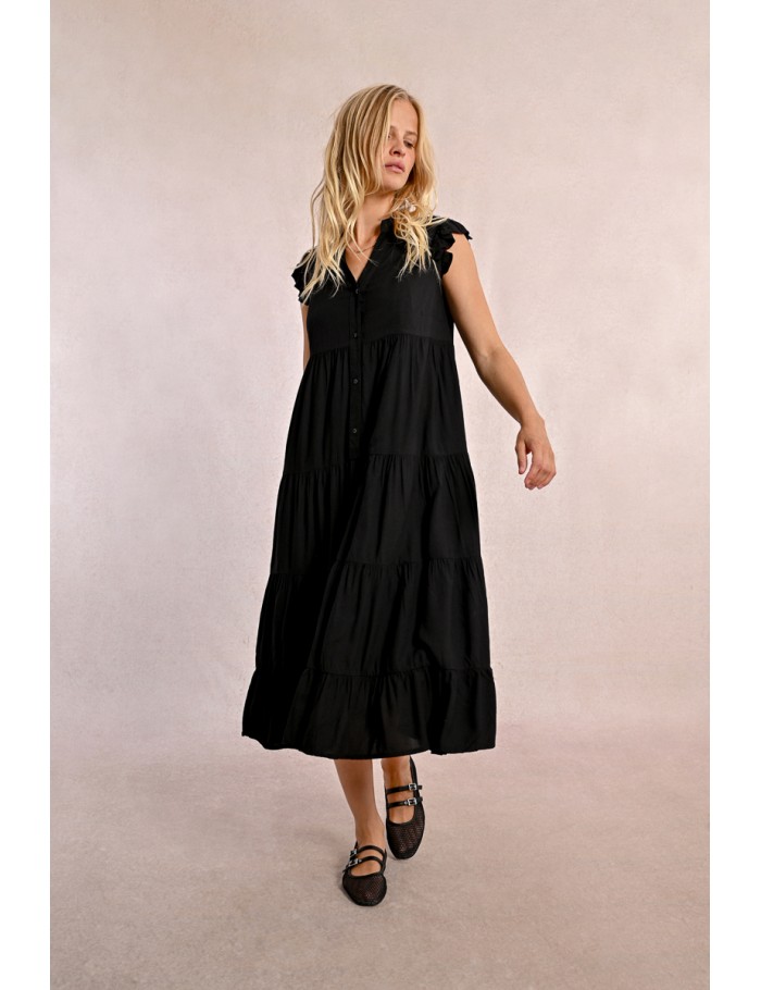 Robe longue à multi-volants
