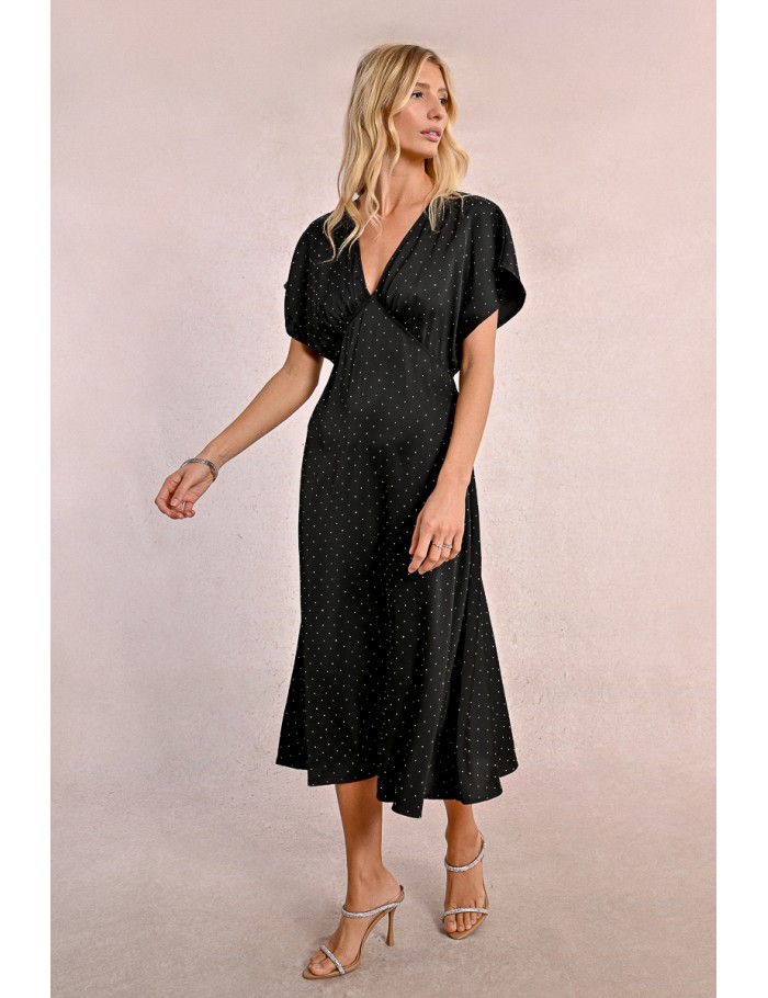 Robe longue satinée