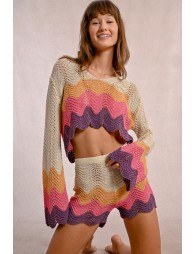 Short corto de punto multicolor