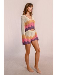 Short corto de punto multicolor