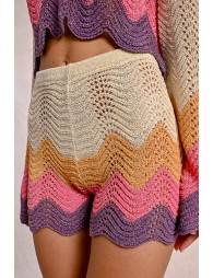 Short corto de punto multicolor