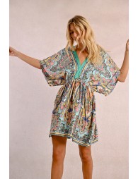 Robe courte style kimono