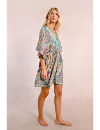 Robe courte style kimono