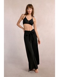 Flowing pants, tie belt