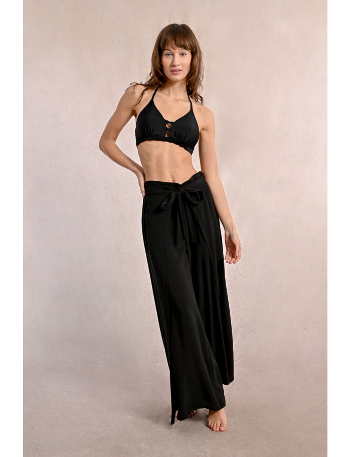 Pantalon fluide, ceinture à nouer