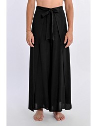 Flowing pants, tie belt