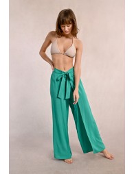 Flowing pants, tie belt