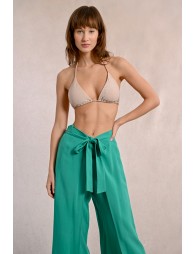 Flowing pants, tie belt