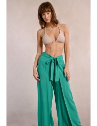 Flowing pants, tie belt