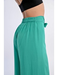 Flowing pants, tie belt