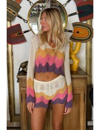 Short corto de punto multicolor