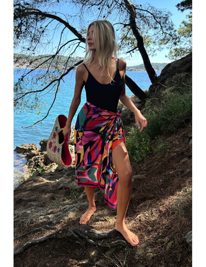 Paréo imprimé floral