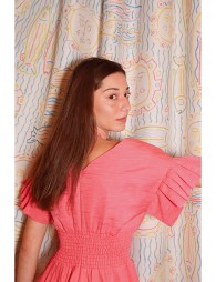 Robe longue, multiple volants