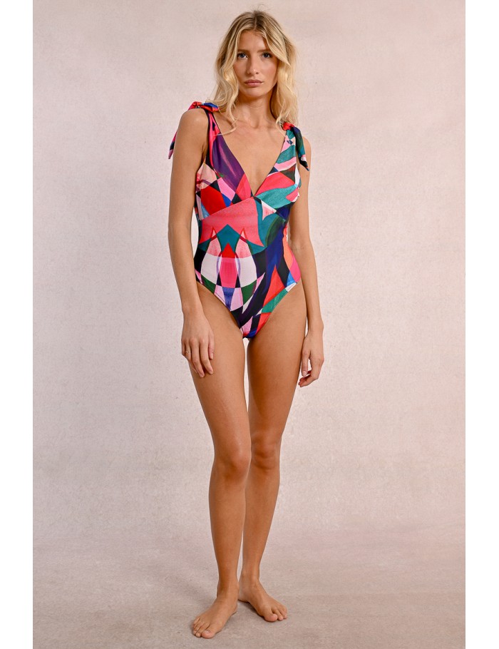 Maillot de bain une pièce, épaules nouées