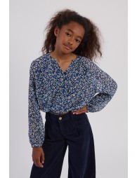 Blouse en voile, imprimé fleuri