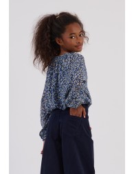 Blouse en voile, imprimé fleuri