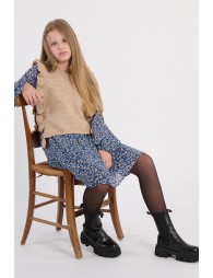 Pull sans manches à bandes volantées