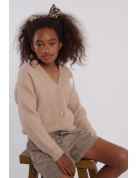 Gilet oversize en maille, motif cœur