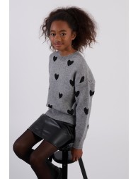 Knitted sweater with hearts