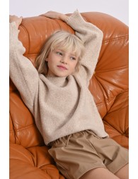 Knitted sweater, scalloped finish