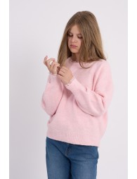 Knitted sweater, scalloped finish