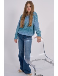 Braided sweater in knit and sequins