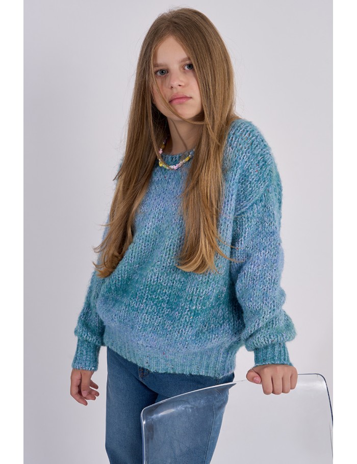 Braided sweater in knit and sequins