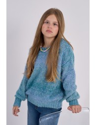 Braided sweater in knit and sequins