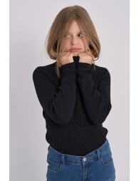 Ribbed and iridescent knit sweater