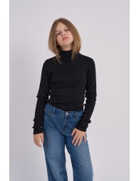 Ribbed and iridescent knit sweater