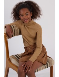 Ribbed and iridescent knit sweater