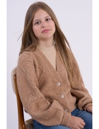 Gilet à manches bouffantes, boutonné