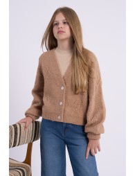 Gilet à manches bouffantes, boutonné